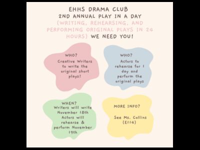 Drama Club Needs Actors and Writers!
